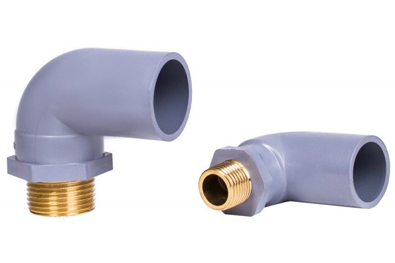 Co 90° PVC Bình Minh Ø27 x ren thau ngoài 21