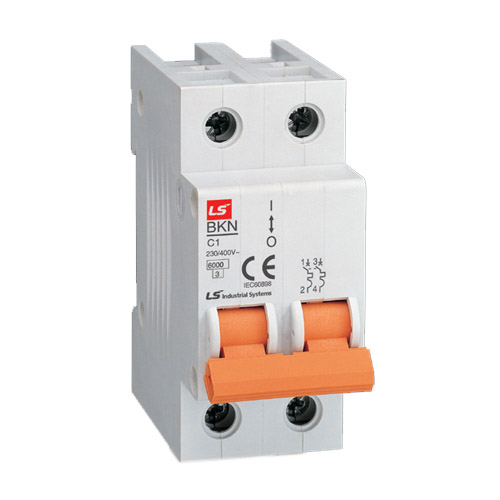 Cầu dao điện loại tép MCB LS, BKJ63N 2P 32A 6kA, gắn trên thanh ray