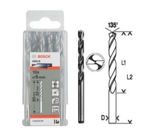 Mũi khoan sắt BOSCH 2608595067 HSS-G, đường kính 6.2mm