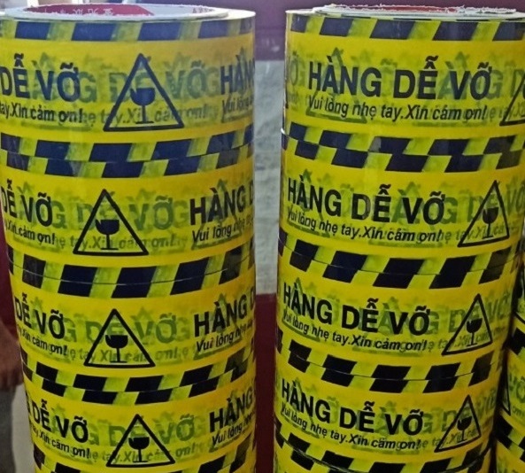 Băng Keo In Chữ “HÀNG DỄ VỠ” 48mm x 1.2kg, 6 cuộn/ cây