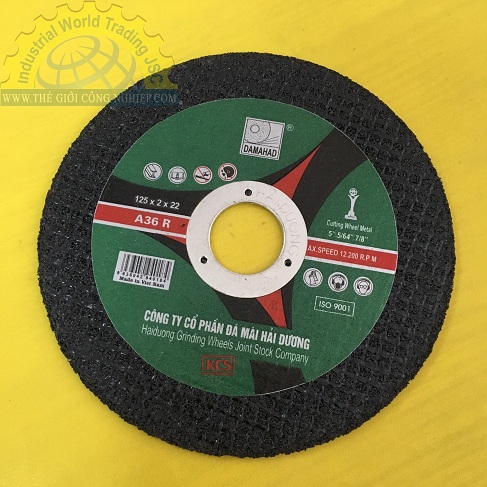 Đá cắt kim loại 150, thương hiệu DAMAHAD Hải Dương, màu đen, kích thước 150x2x22mm, đóng gói 50 viên/1 hộp