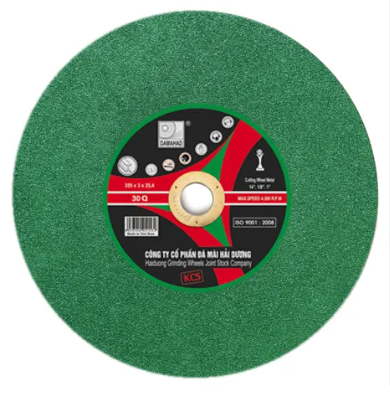 Đá cắt kim loại 355, thương hiệu DAMAHAD Hải Dương, màu xanh, kích thước 355x3x25,4mm, đóng gói 25 viên/hộp
