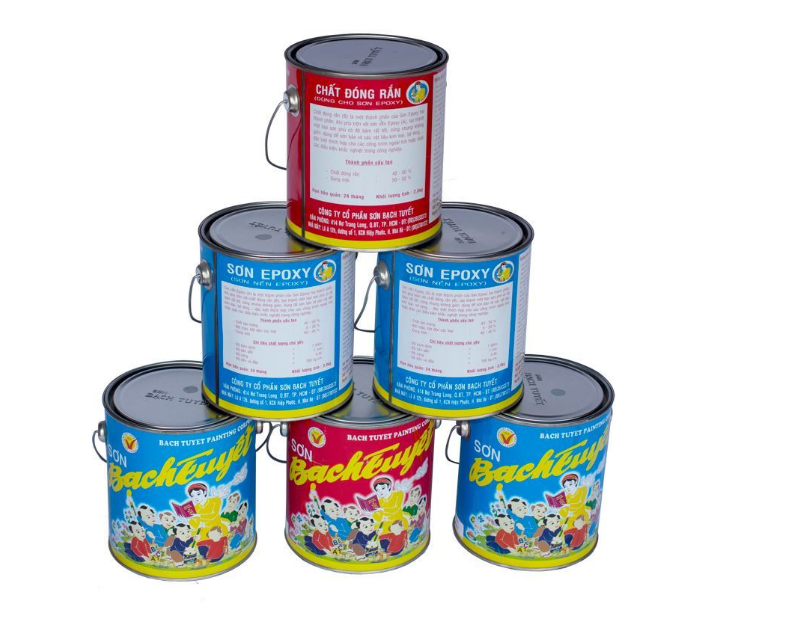 Sơn phủ alkyd (bóng) màu trắng xám hộp 0,8kg Bạch Tuyết