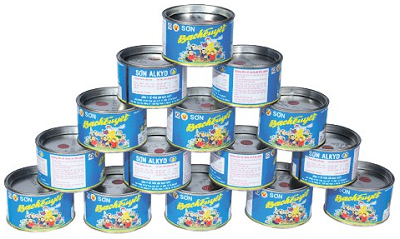 Sơn phủ alkyd (bóng) màu trắng xanh hộp 0.4kg Bạch Tuyết