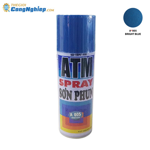 Sơn xe máy ATM A005 màu xanh dương 400ml (Bright blue), 12 chai/ 1 thùng