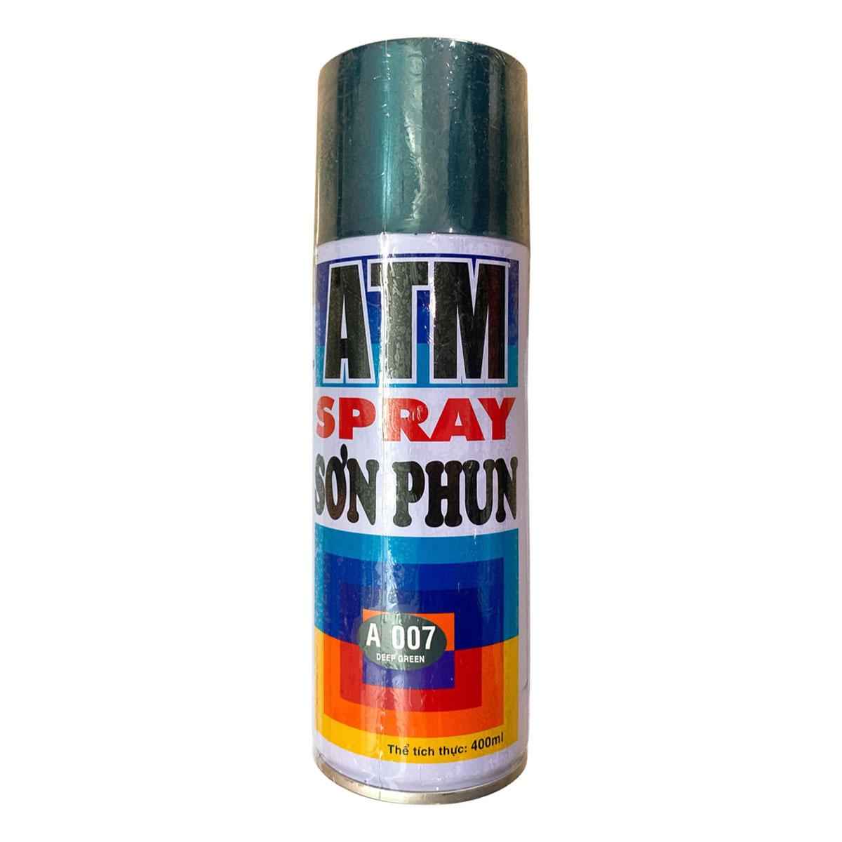 Sơn xe máy ATM A007 màu xanh lá 400ml (Deep Green), 12 chai/ 1 thùng