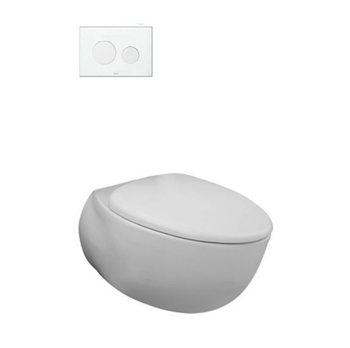 Bồn cầu treo tường, nắp đóng êm Toto CW812JWS. Hệ thống xả Siphon