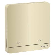 Bộ công tắc đôi 2 cực 20A Schneider E8332DN20N_WG_G19 AvatarOn, màu vàng ánh kim