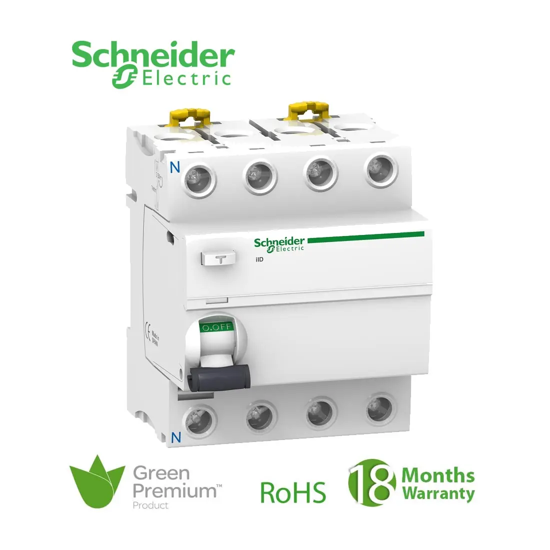 Cầu dao chống rò RCCB Easy9 ilD 4P 300mA 240-415V 100A AC type Schneider A9R14491