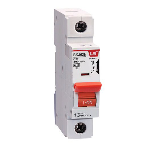 Cầu dao điện loại tép MCB LS, BKJ63N 1P 6A 6kA, gắn trên thanh ray
