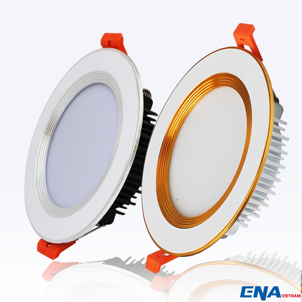 Đèn led downlight âm trần viền vàng 7W Ø90 DTL series ENA DTM07-120/SE3V, 3 màu ánh sáng