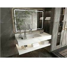 Bàn Đá Chậu Âm LUCO Trắng, 50x80x30, Tích Hợp Vắt Khăn