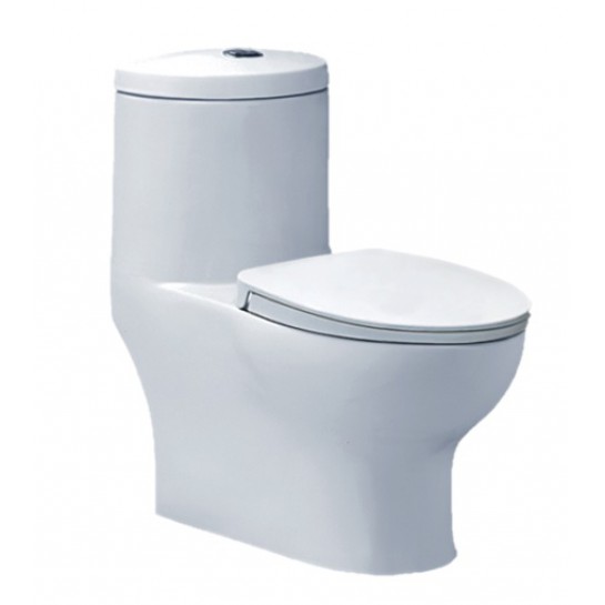 Bồn cầu 1 khối Caesar CD1375 men chống bám, nắp đóng êm