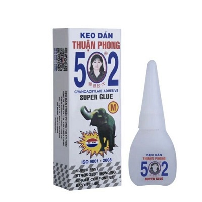 Keo dán sắt 502, chai 200ml, giao ngẫu nhiên nhãn hiệu, 1 hộp 12 chai
