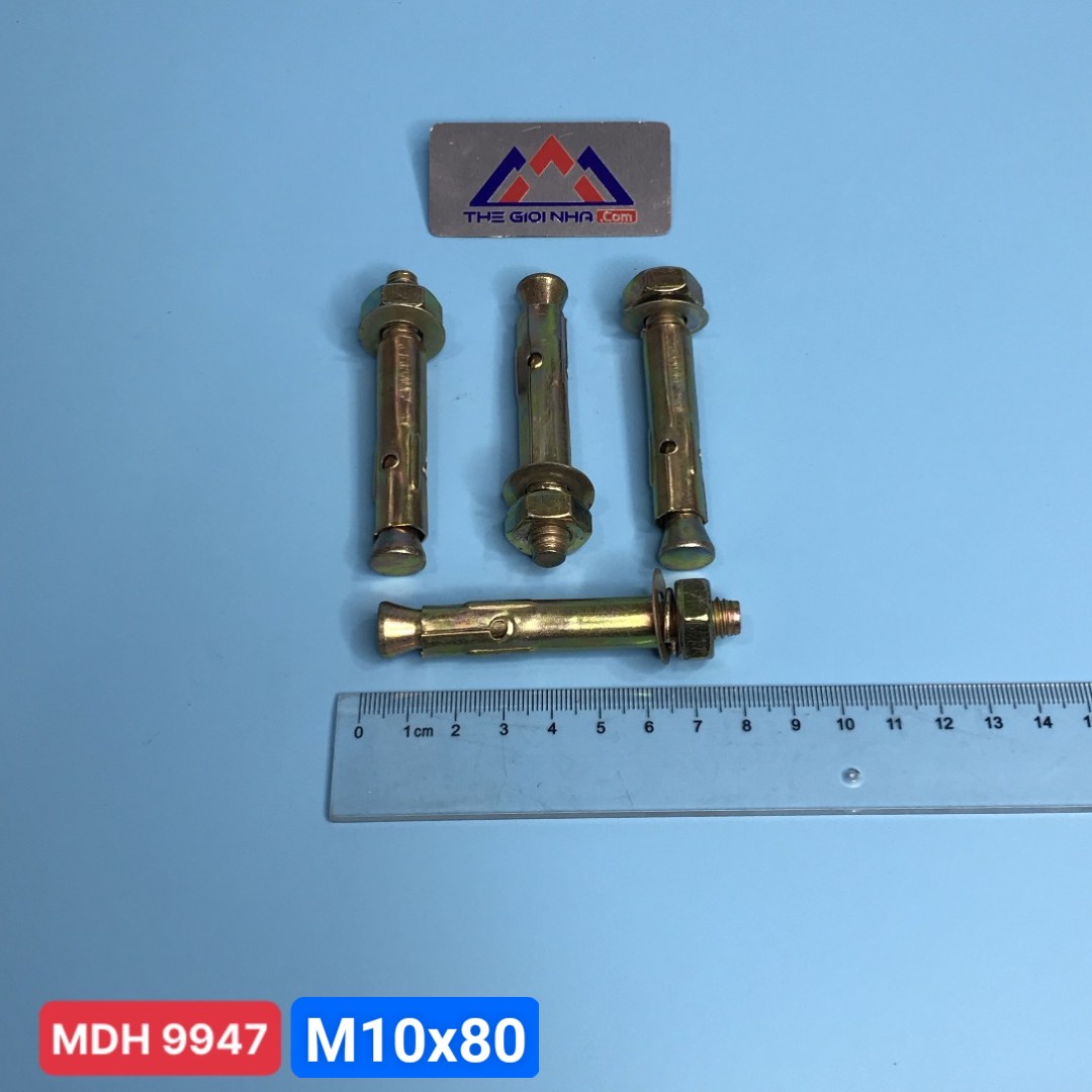 Tắc kê sắt xi vàng M10, 10x80mm