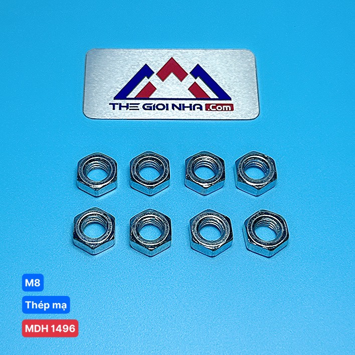 Đai ốc (con tán) đầu lục giác M8 sắt