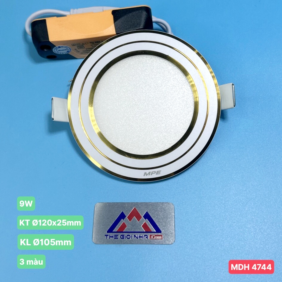 Đèn LED Panel Âm Trần Tròn 9W MPE RPL-9S/3C/G – 3 Chế Độ Màu, Khoét Lỗ Ø105mm