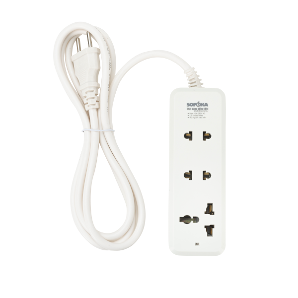Ổ cắm lõi sứ chống cháy Sopoka 3C2-5, dây 4.5m