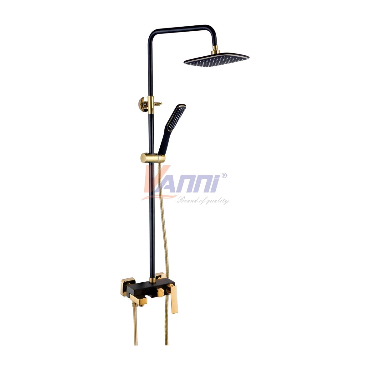 Sen cây tắm đứng nóng lạnh Vanni VN-8136 Đồng thau phủ nano đen cao cấp