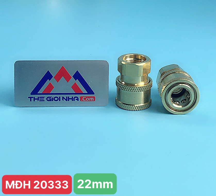 Nối ren thau 22, cút ren nối dây rửa xe 22mm