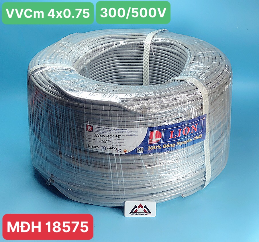 Dây điện tròn mềm 4 lõi Lion VVCm-4x0.75-(4x16/0.2) - 300/500V