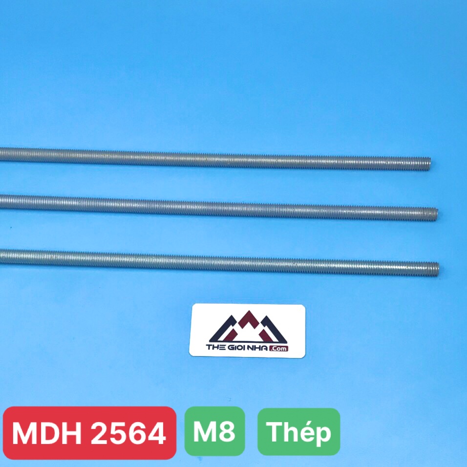 Thanh ty ren sắt M8, cắt cây dài 1m