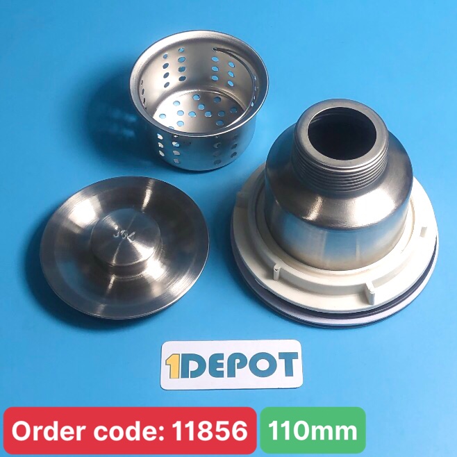 Bầu xả chậu rửa bát inox 304, đường kính 110mm