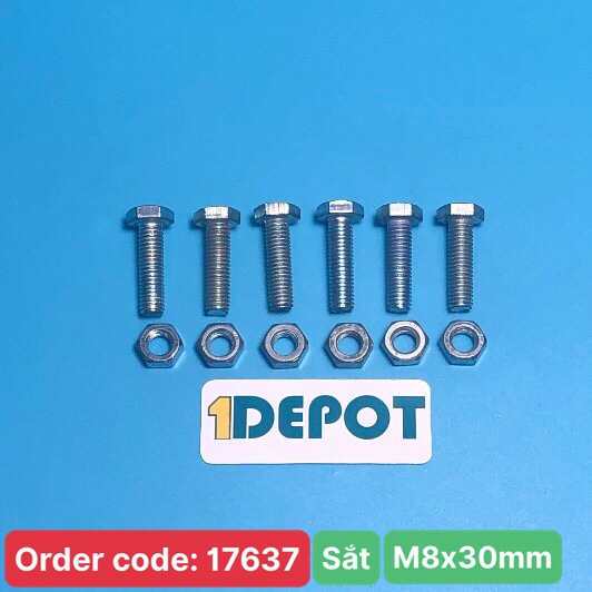 Bộ bu lông đai ốc M8x30mm
