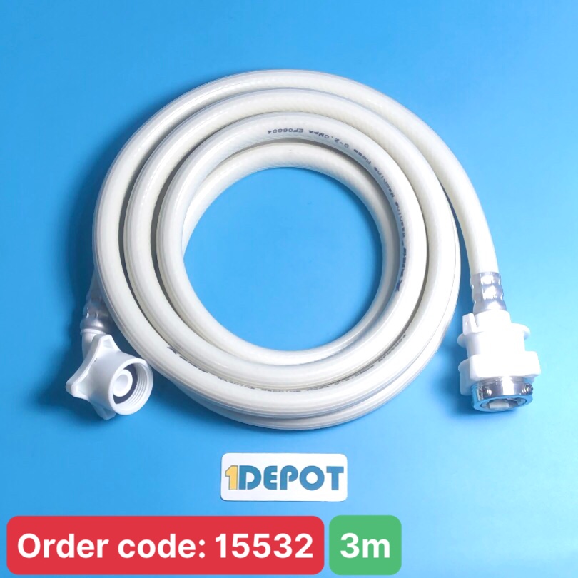Dây cấp nước máy giặt 2 đầu ren trong Ø21x27 dài 3m