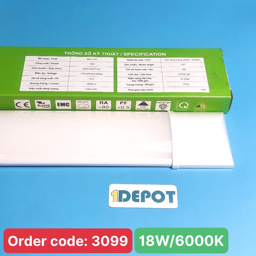BN2-18T, 18W, ánh sáng trắng