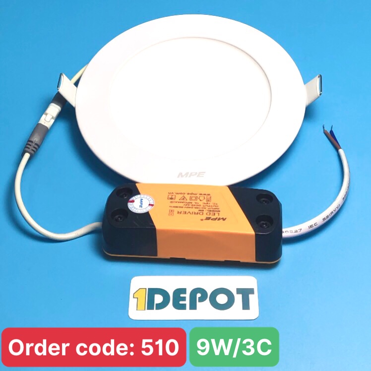 Đèn LED Panel Âm Trần Tròn 9W MPE RPL-9/3C – 3 Chế Độ Màu, Khoét Lỗ Ø130mm