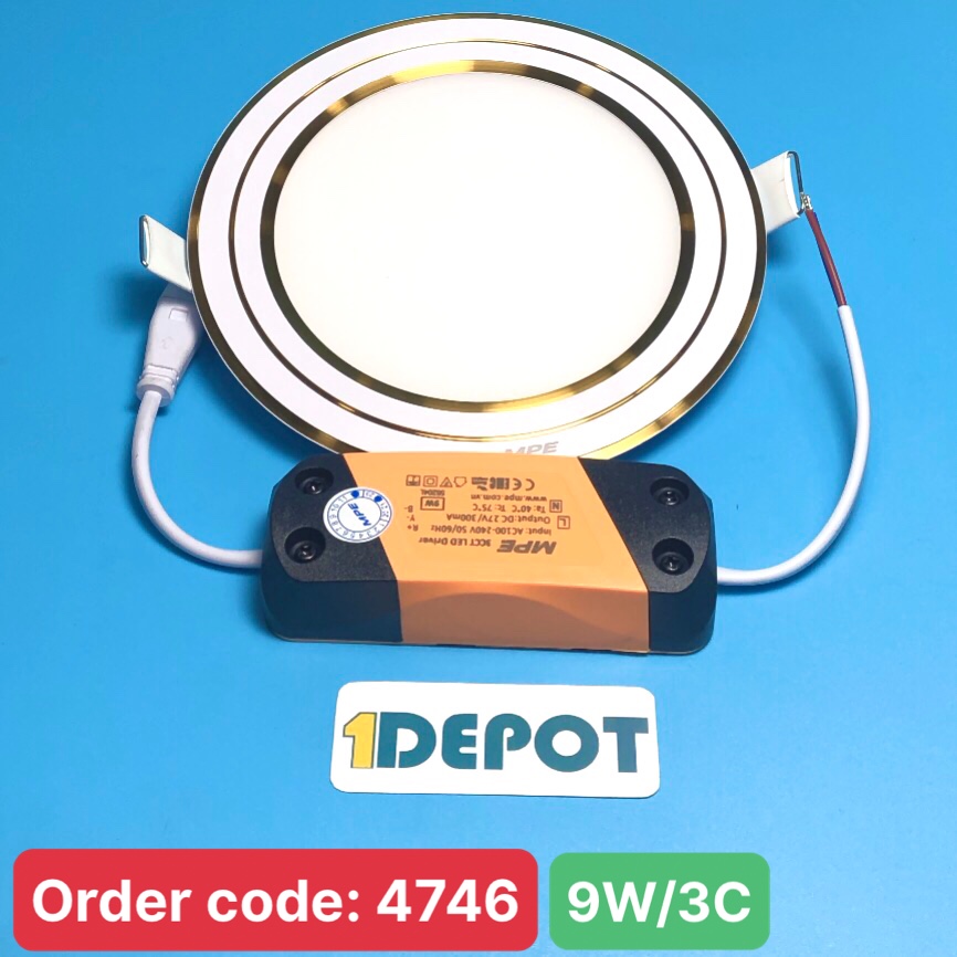 Đèn LED Panel Âm Trần Tròn 9W MPE RPL-9/3C/G – 3 Chế Độ Màu, Khoét Lỗ Ø130mm
