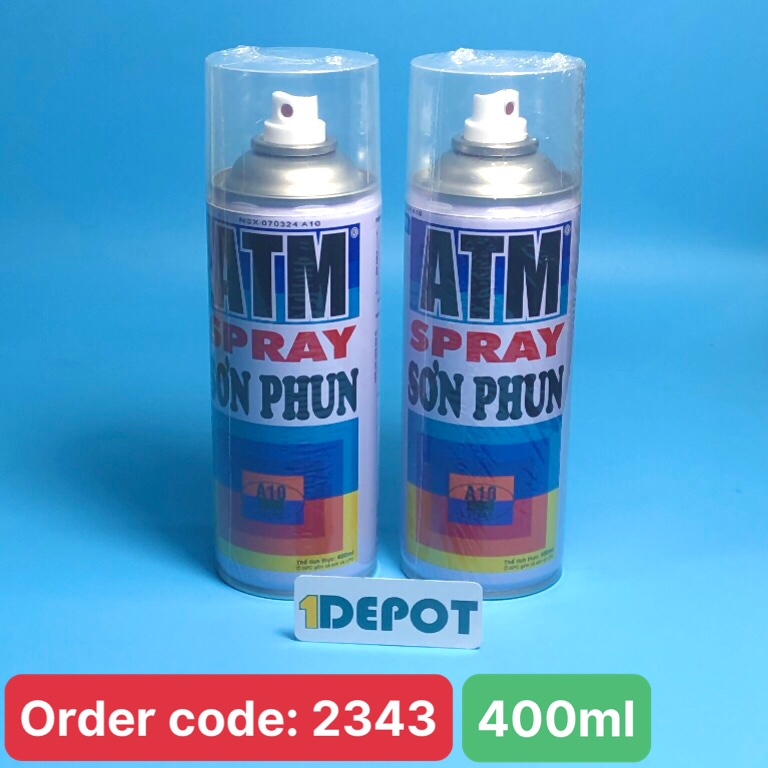 Sơn xịt Atm spray A10 bóng trong suốt 400ml (clear), 12 chai/ 1 thùng