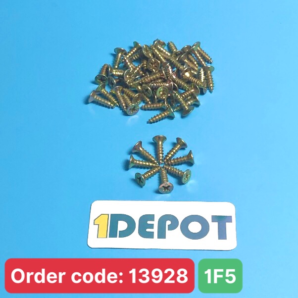 Vít gỗ răng thưa màu vàng 1F5, gói 100g (~90 con)