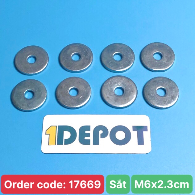 Vòng đệm, Long đền phẳng sắt loại dày 6F 6x2.3cm
