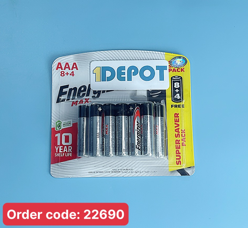 Pin tiểu AAA 1.5V Energizer Max E92, vỉ 12 viên