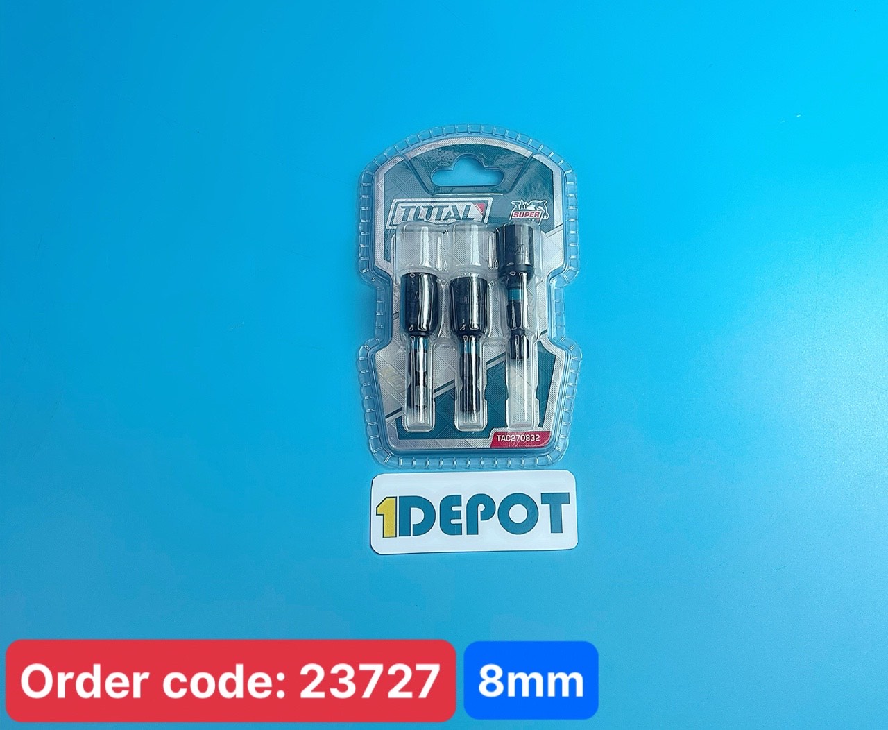 Bộ mũi bắn vít tôn có nam châm hút Total TAC270832, 1/4" (8mm)