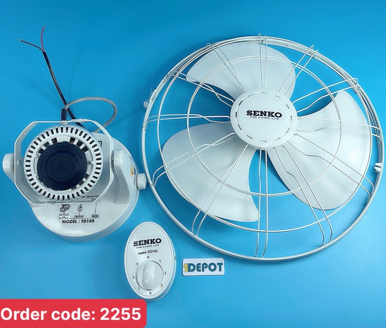 Quạt trần đảo Senko TD105 47W 3 tốc độ gió