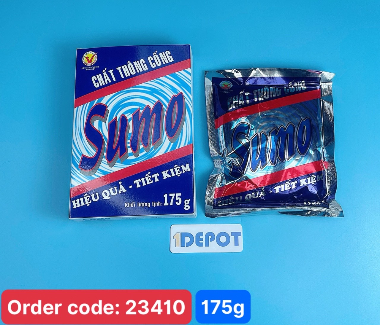 Bột thông cống Sumo 175g Thông tắc, phân hủy nhanh, khử mùi hiệu quả