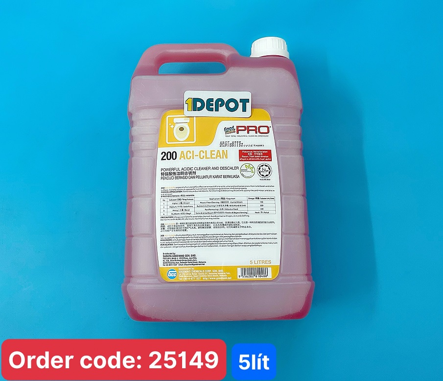 Dung dịch tẩy sàn Goodmaid G200 màu hồng, can 5 lít, sạch bóng hiệu quả