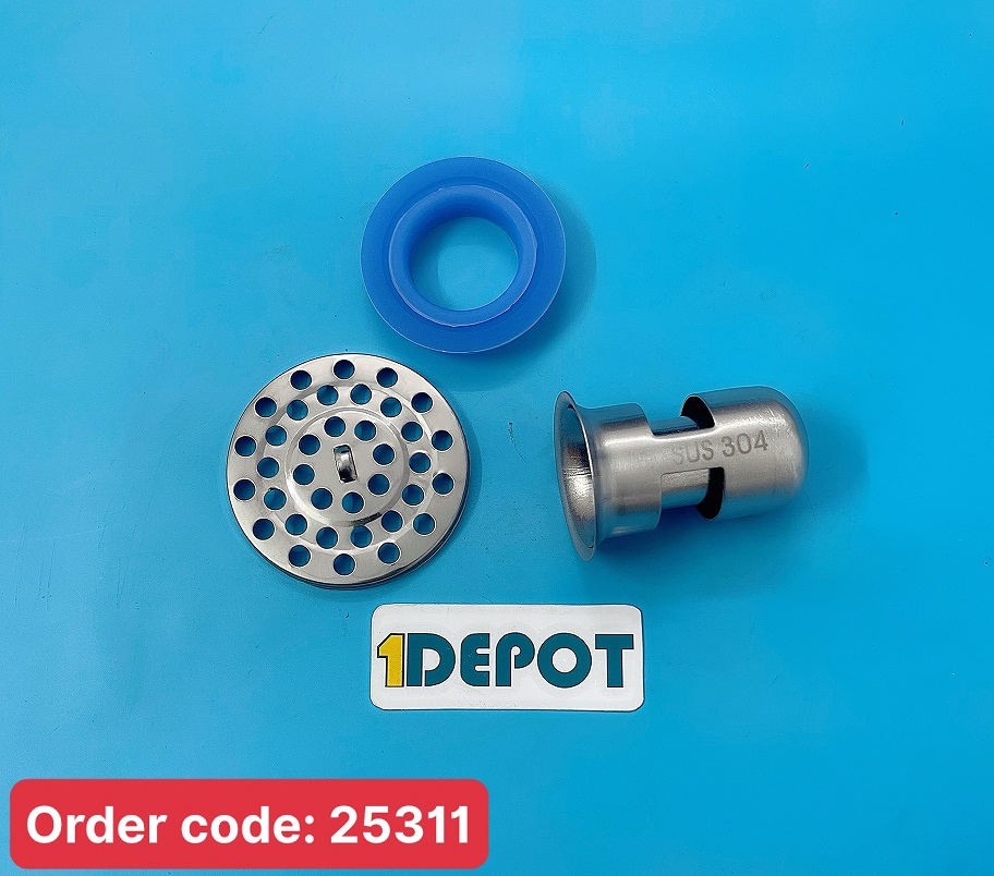 Phụ kiện ngăn mùi hôi cống nhà tắm, Inox SUS 304, đường kính 32–37mm, chống côn trùng, thoát nước nhanh