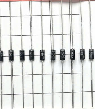 Diode chỉnh lưu silicon 1N4007, 50-1000V, Imax 1A, 10c/gói