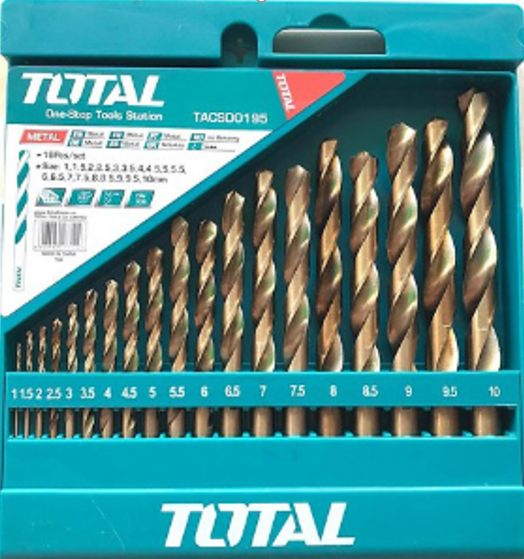 Bộ 19 mũi khoan kim loại HSS Total TACSD0195