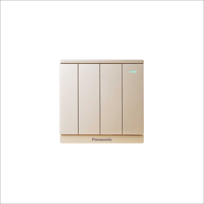 Bộ 4 công tắc B, 1 chiều, bắt vít Panasonic WMF517MYZ-1VN, màu vàng ánh kim