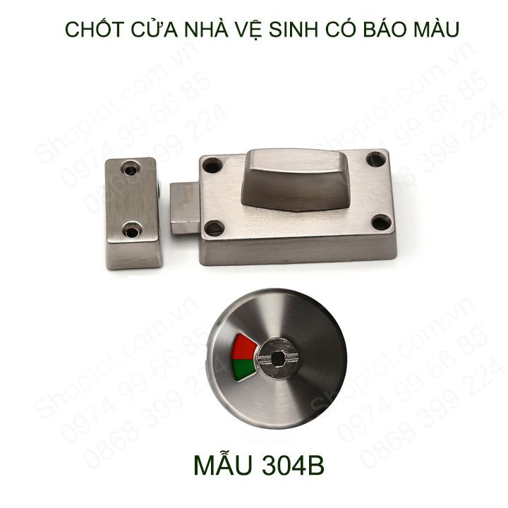 Bộ chốt cửa nhà vệ sinh có báo màu 304