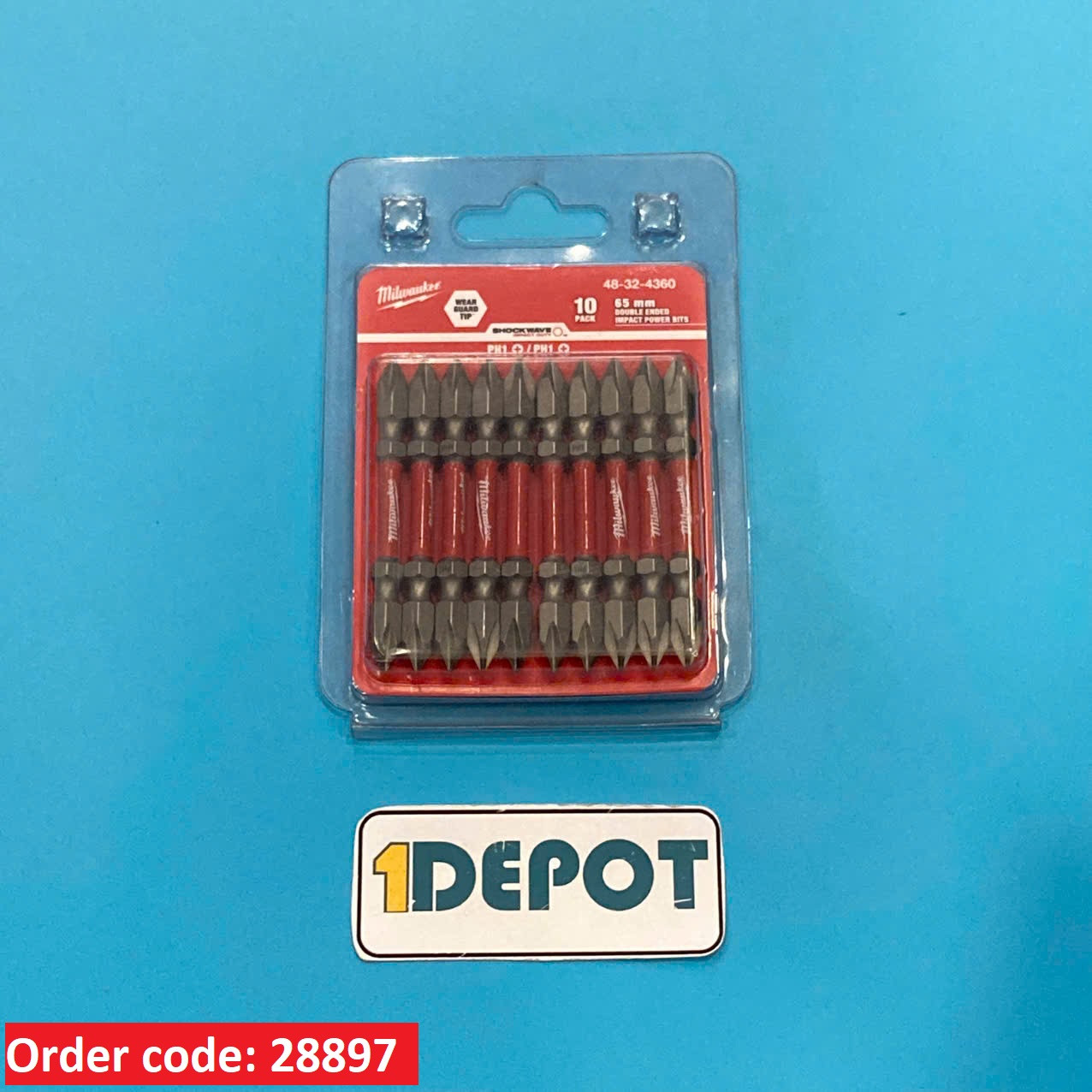 Bộ đầu vặn vít ngắn (PH1-65mm) Milwaukee 48-32-4360(10 cái/ bộ)