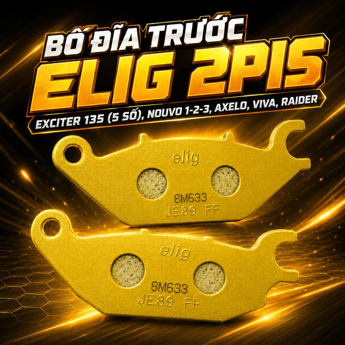 Bố đĩa trước Elig 2pis Exciter 135 (5 số), Nouvo 1-2-3, Axelo, Viva, Raider  970009