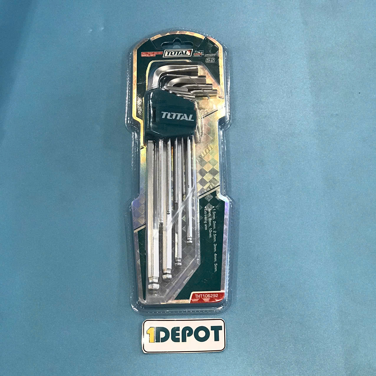 Bộ lục giác đầu bi dài 9 chi tiết Total THT106292 1.5-10mm