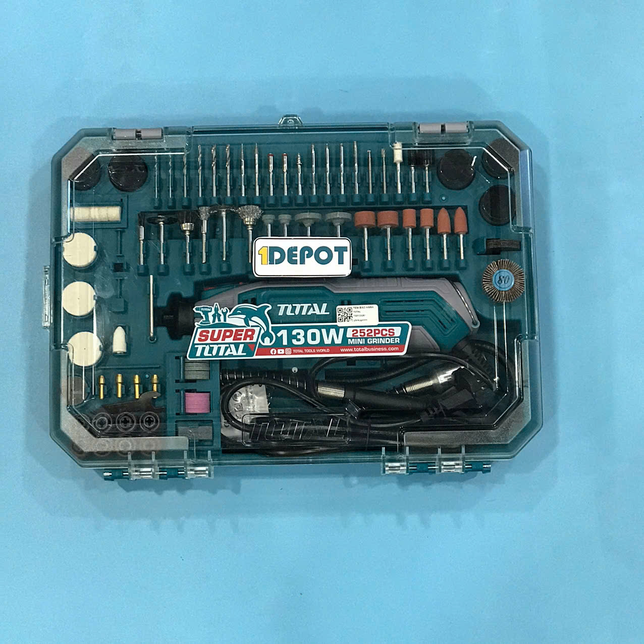 Bộ máy mài khuôn mini 130W Total TG5133261 (Kèm 251 phụ kiện)