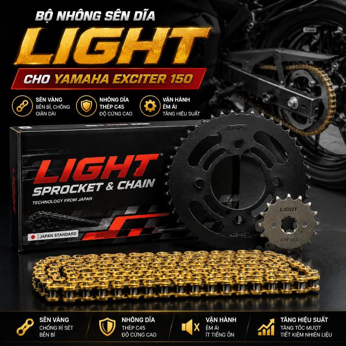 Bộ Nhông sên dĩa Light cho Yamaha Exciter 150